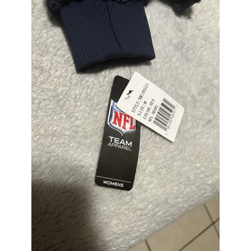New‎ Chicago Bears NFL Women's Navy Snap Sherpa Jacket Size Medium